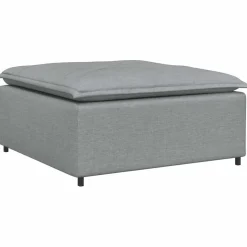 vidaXL Modulaire bank met voetenbank en kussens lichtgrijs