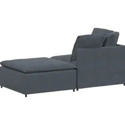 vidaXL Modulaire bank met voetenbank en kussens fluweel donkergrijs