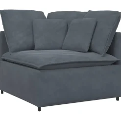 vidaXL Modulaire bank met voetenbank en kussens fluweel donkergrijs