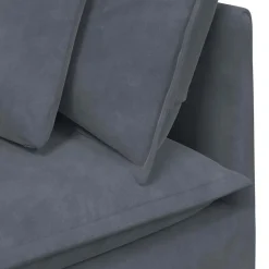 vidaXL Modulaire bank met voetenbank en kussens fluweel donkergrijs