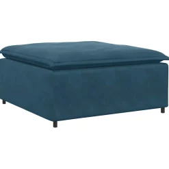 vidaXL Modulaire bank met voetenbank en kussens blauw