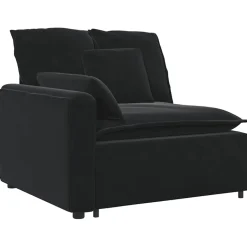 vidaXL Modulaire bank met voetenbank en kussens zwart