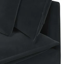 vidaXL Modulaire bank met voetenbank en kussens fluweel zwart