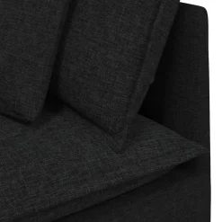 vidaXL Modulaire bank met voetenbank en kussens stof zwart