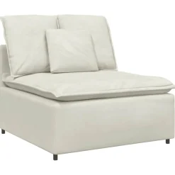 vidaXL Modulaire bank middenmodule met kussens 100 cm crèmekleurig