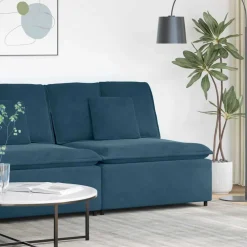 vidaXL Modulaire bank middenmodule met kussens 100 cm crèmekleurig
