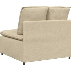vidaXL Modulaire bank middenmodule met kussens 100 cm crèmekleurig