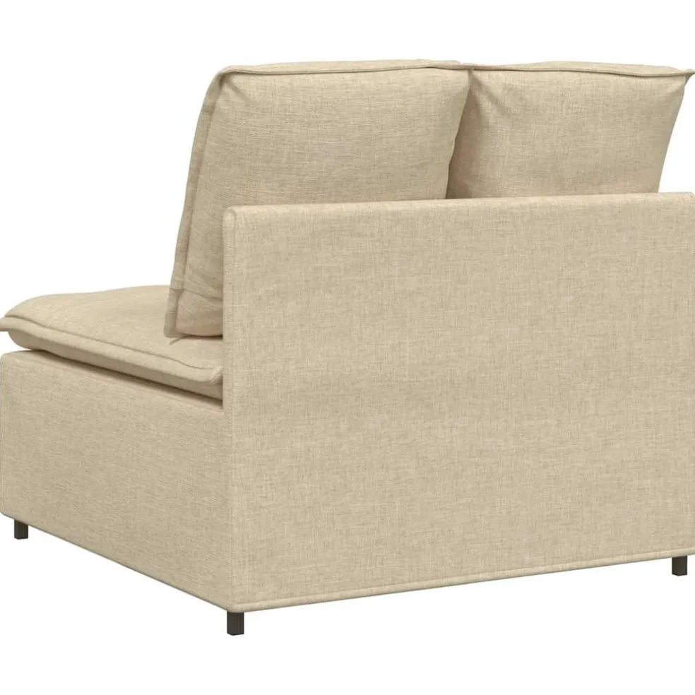vidaXL Modulaire bank middenmodule met kussens 100 cm crèmekleurig