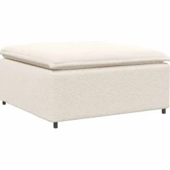 vidaXL Modulaire bank voetenbank module crème 100x100x48 cm