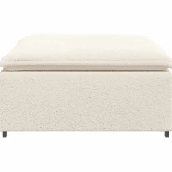 vidaXL Modulaire bank voetenbank module crème 100x100x48 cm