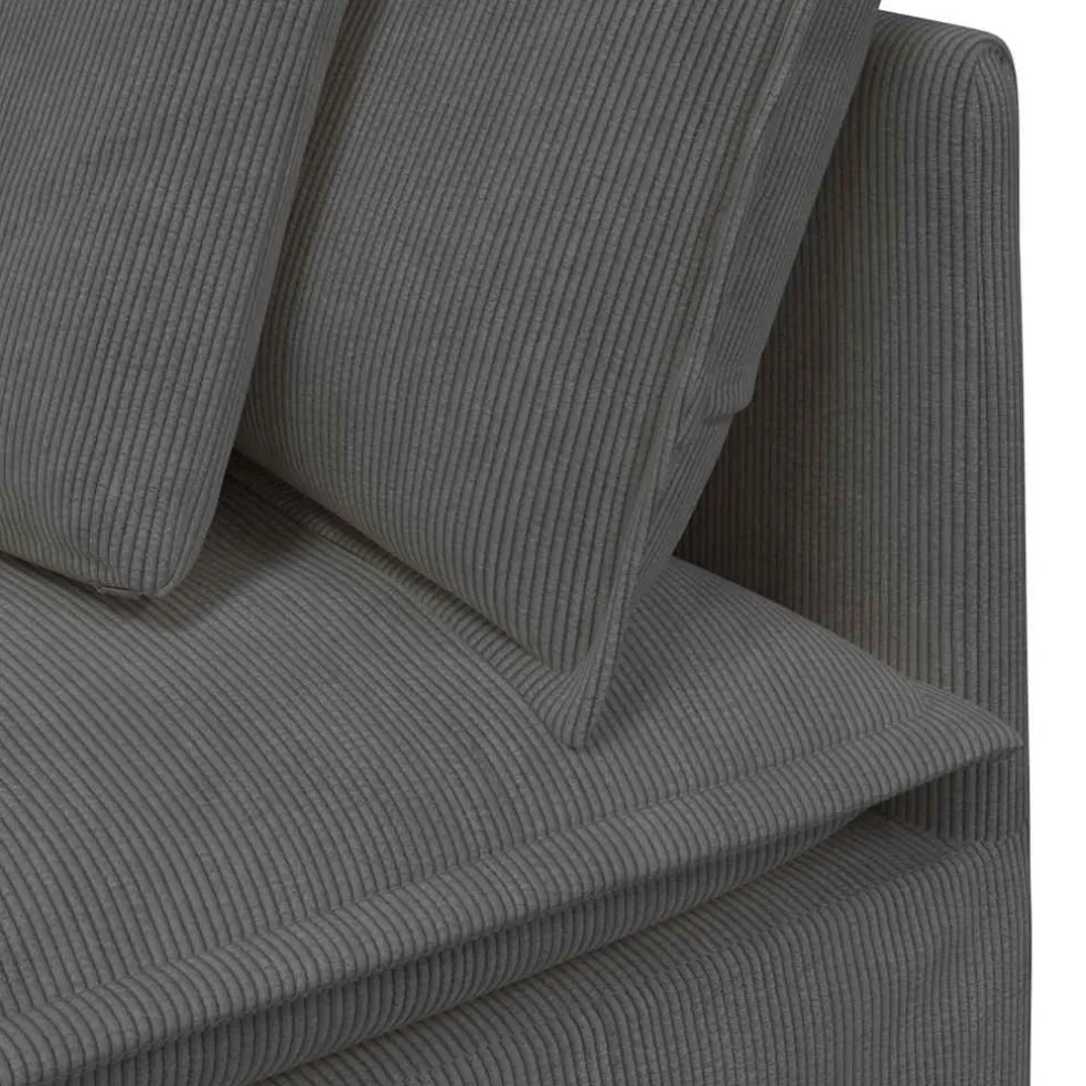 vidaXL Modulaire hoekbank met kussens 100 cm donkergrijs