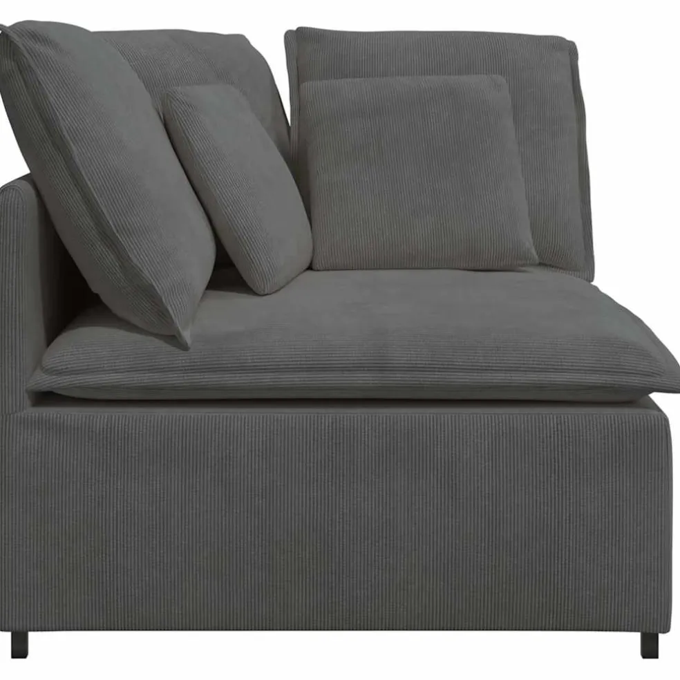vidaXL Modulaire hoekbank met kussens 100 cm donkergrijs
