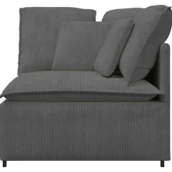 vidaXL Modulaire hoekbank met kussens 100 cm donkergrijs