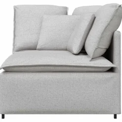vidaXL Modulaire hoekmodule bank met kussens 100 cm wolk grijs