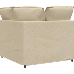 vidaXL Modulaire hoekmodule bank met kussens 100 cm crèmekleurig