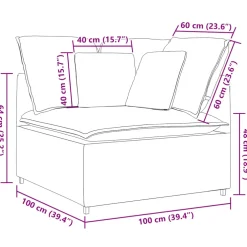 vidaXL Modulaire hoekmodule bank met kussens 100 cm lichtgrijs