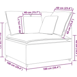 vidaXL Modulaire hoekmodule bank met kussens 100 cm zwart