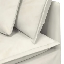 vidaXL Modulaire hoekmodule bank met kussens 100 cm crèmekleurig