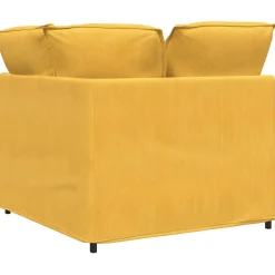 vidaXL Modulaire hoekmodule bank met kussens 100 cm lichtgeel