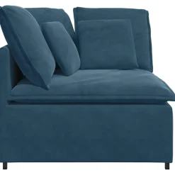 vidaXL Modulaire hoekmodule bank met kussens 100 cm blauw