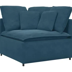 vidaXL Modulaire hoekmodule bank met kussens 100 cm blauw