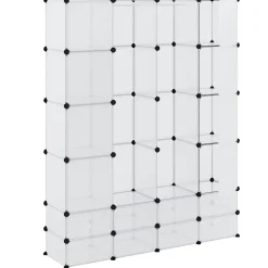 vidaXL Modulaire kast met 18 compartimenten wit 37 x 146 x 180,5 cm