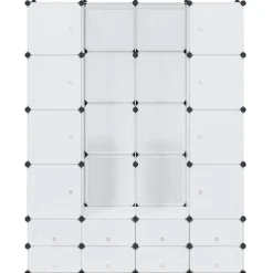 vidaXL Modulaire kast met 18 compartimenten wit 37 x 146 x 180,5 cm