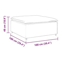 vidaXL Modulaire voetenbank module 100x100x48 cm donkergrijs