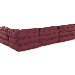 vidaXL Modulair Sofabet Stof Bordeaux 210 x 140 x 56 cm