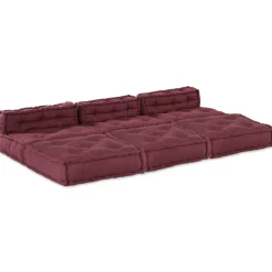 vidaXL Modulair Sofabet Stof Bordeaux 210 x 140 x 56 cm