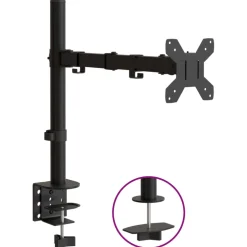vidaXL Monitorbeugel VESA 75/100 mm zwart staal