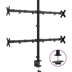 vidaXL Monitorbeugel VESA 75/100 mm zwart staal