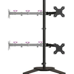 vidaXL Monitorbeugel VESA 75/100 mm zwart staal