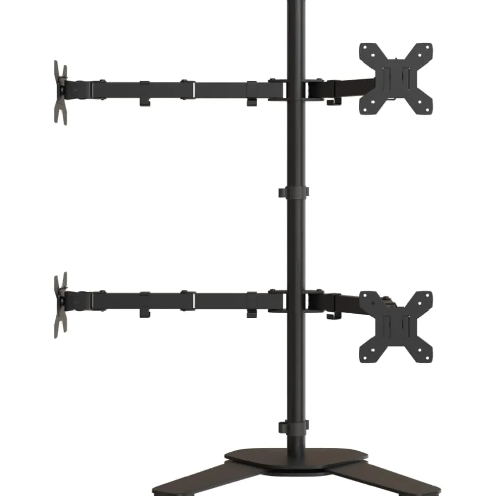 vidaXL Monitorbeugel VESA 75/100 mm zwart staal