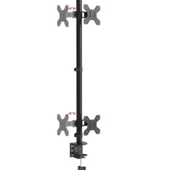 vidaXL Monitorstandaard dubbel VESA 75/100 mm staal zwart