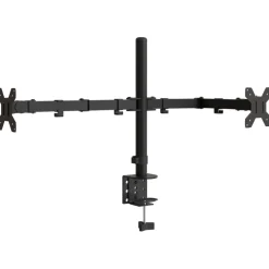 vidaXL Monitorstandaard dubbel VESA 75/100 mm staal zwart