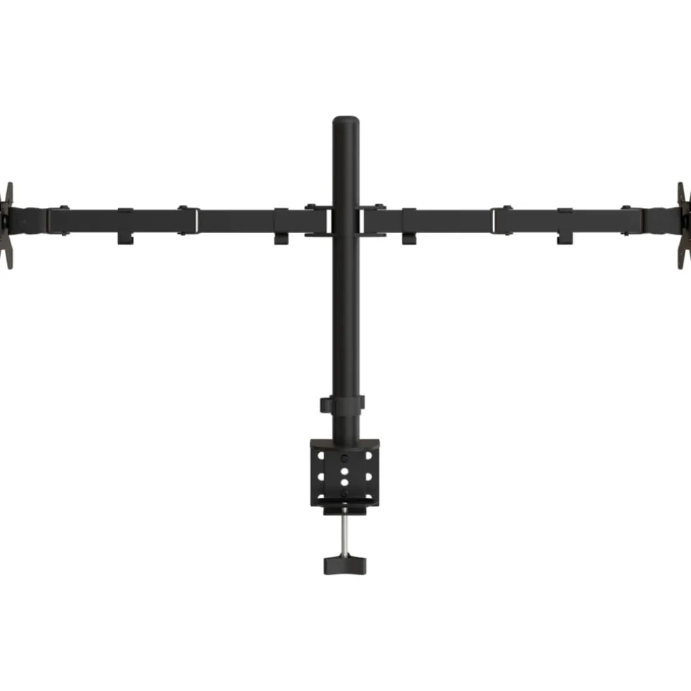 vidaXL Monitorstandaard dubbel VESA 75/100 mm staal zwart