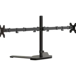 vidaXL Monitorstandaard dubbel VESA 75/100 mm staal zwart