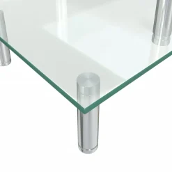 vidaXL Monitorstandaard 2-laags transparant glas