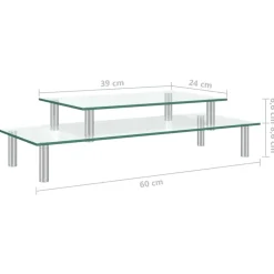 vidaXL Monitorstandaard 2-laags transparant glas