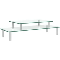 vidaXL Monitorstandaard 2-laags transparant glas