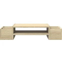 vidaXL Monitorstandaard met opbergruimte 70x27x15 cm hout sonoma eiken
