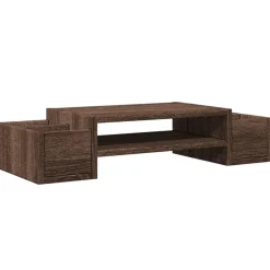vidaXL Monitorstandaard met opbergruimte 70x27x15 cm hout bruin eiken