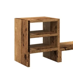 vidaXL Monitorstandaard met bureau-organizer hout oud houtkleurig