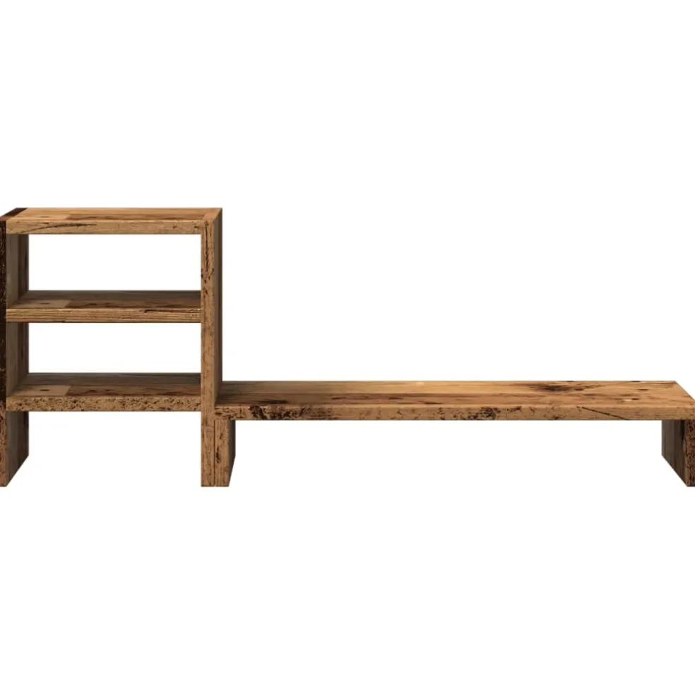 vidaXL Monitorstandaard met bureau-organizer hout oud houtkleurig