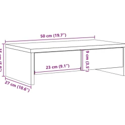 vidaXL Monitorstandaard met lades 50x27x15 cm bewerkt hout oud hout