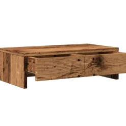 vidaXL Monitorstandaard met lades 50x27x15 cm bewerkt hout oud hout