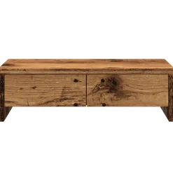 vidaXL Monitorstandaard met lades 50x27x15 cm bewerkt hout oud hout