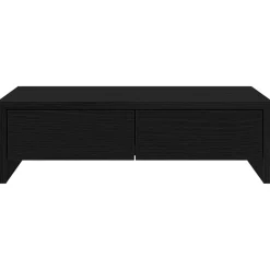 vidaXL Monitorstandaard met lades, zwart eiken, 50x27x15 cm, bewerkt hout