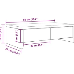 vidaXL Monitorstandaard met lades 50x27x15 cm hout artisanaal eiken